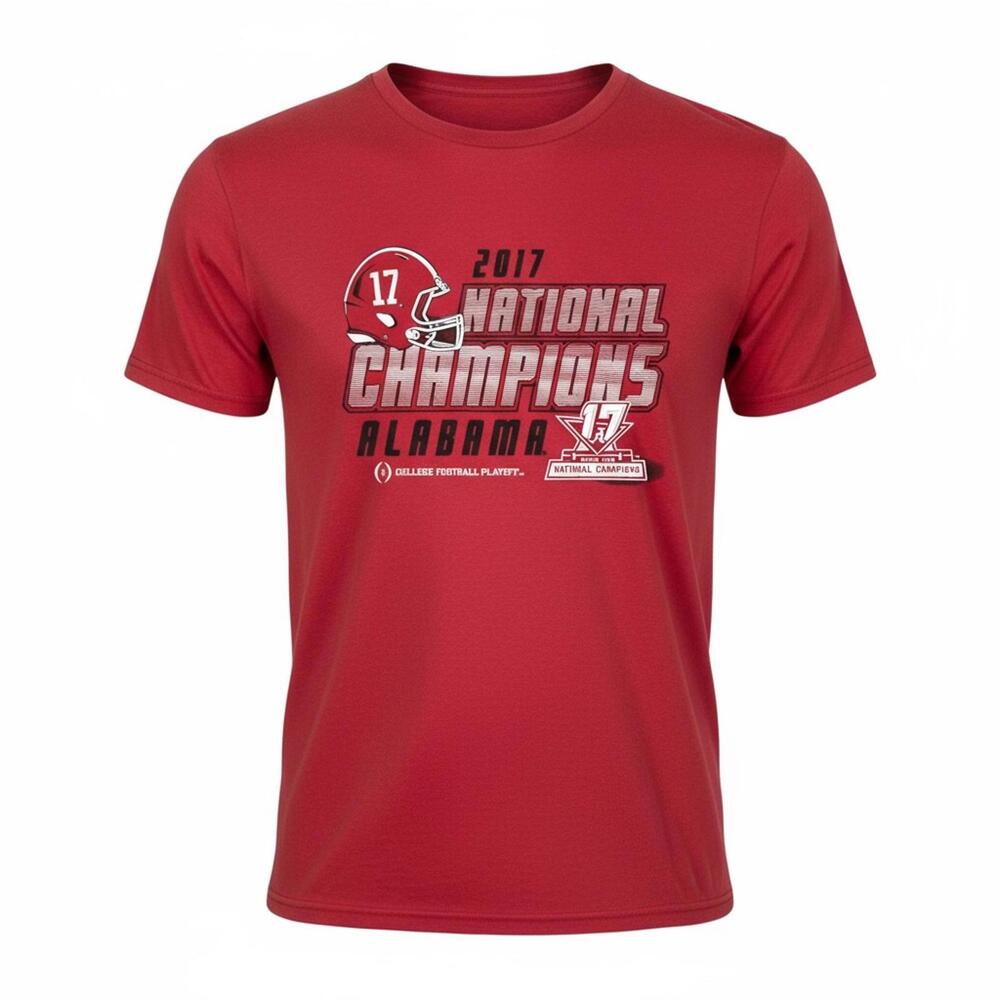 2017 Alabama‎ National Champions Red T-Shirt Hanes Like New